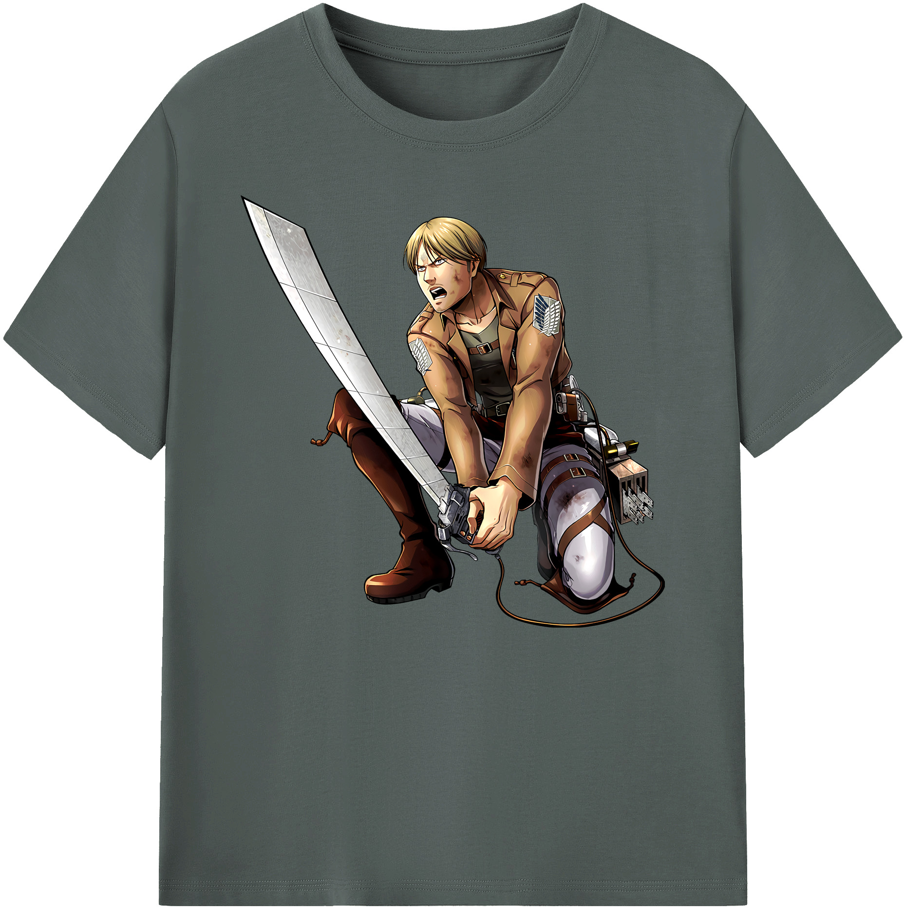 （画像用） 進撃の巨人 ミケ·ザカリアス Attack on Titan Mike Zakarius 綿100％ メンズ半袖Tシャツ｜肌触りやわらか＆通気性